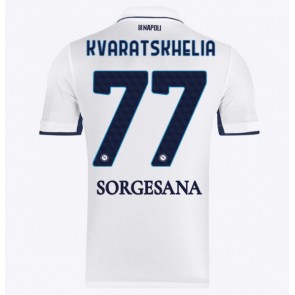 SSC Napoli Khvicha Kvaratskhelia #77 Venkovní Dres 2024-25 Krátký Rukáv